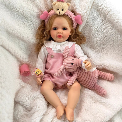 Poupées Mamie Reborn de 22 pouces pour filles aux cheveux blonds