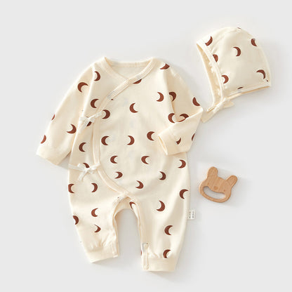 Moon Printed Bodysuit and Hat 2-Piece Set for 18-22 Inches Reborn Dolls