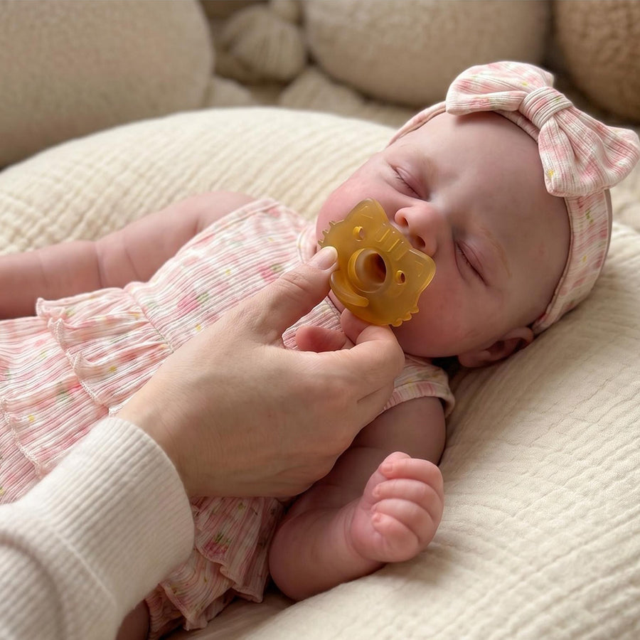 45cm entièrement en silicone extensible endormi Pascale Reborn bébé fille dans des bodys floraux