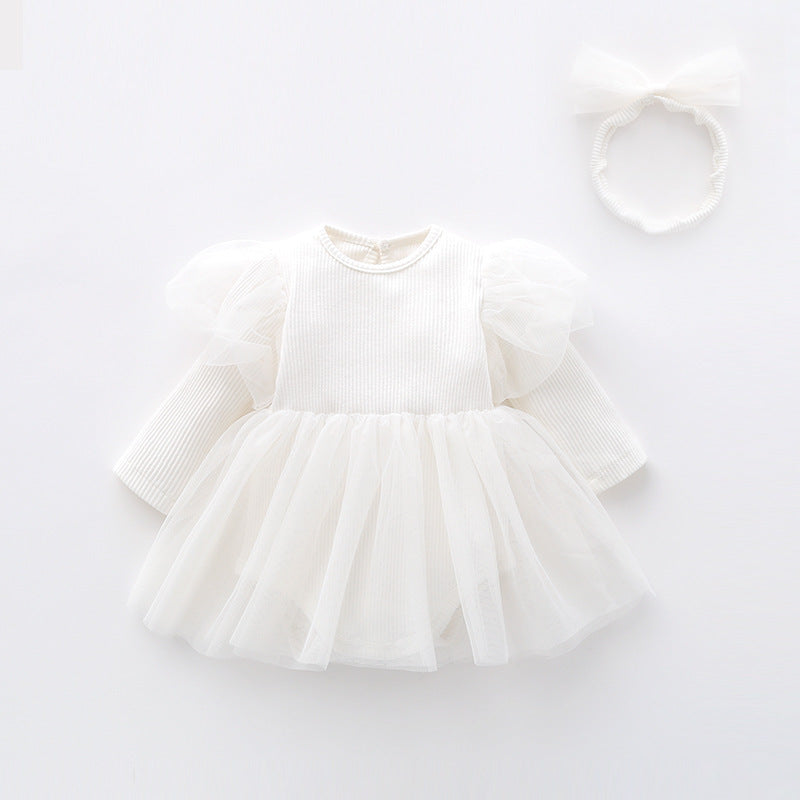 Robe à bretelles à manches longues et bandeau ensemble 2 pièces pour poupées de 56cm (22 pouces)