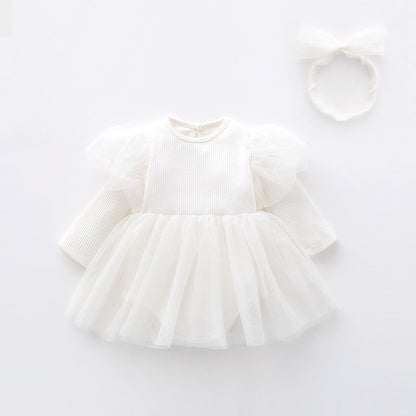 Robe à bretelles à manches longues et bandeau ensemble 2 pièces pour poupées de 56cm (22 pouces)