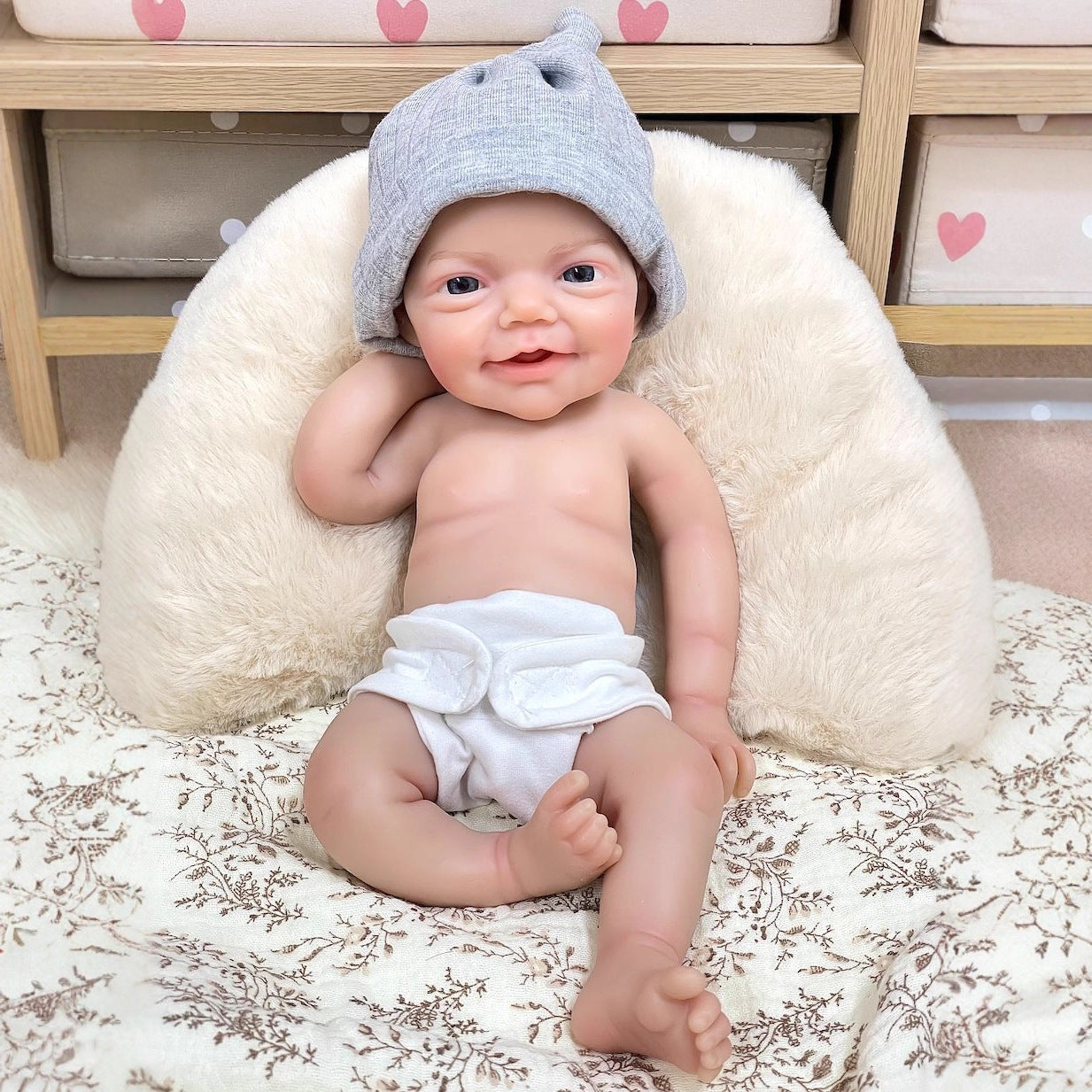 30cm Lifelike Smile Full Silicone Reborn Doll - Charlie
