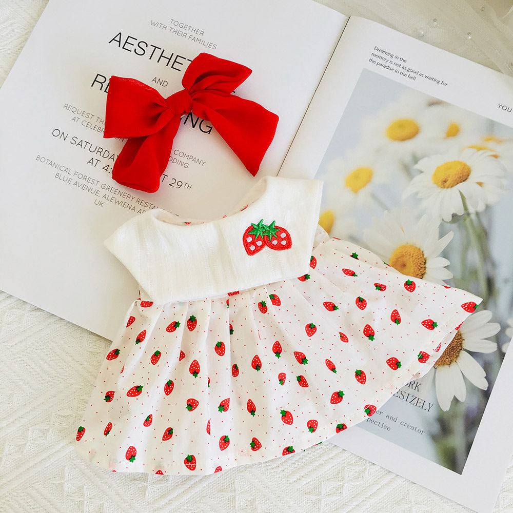 Jolie robe florale en dentelle et pince à cheveux ensemble 2 pièces pour poupées de 30 cm