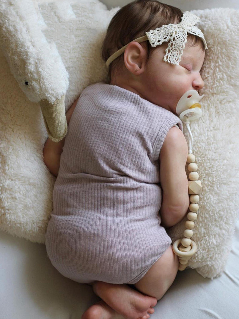 Poupée Reborn Rita mignonne aux yeux fermés et aux cheveux courts de 20 pouces-Laura