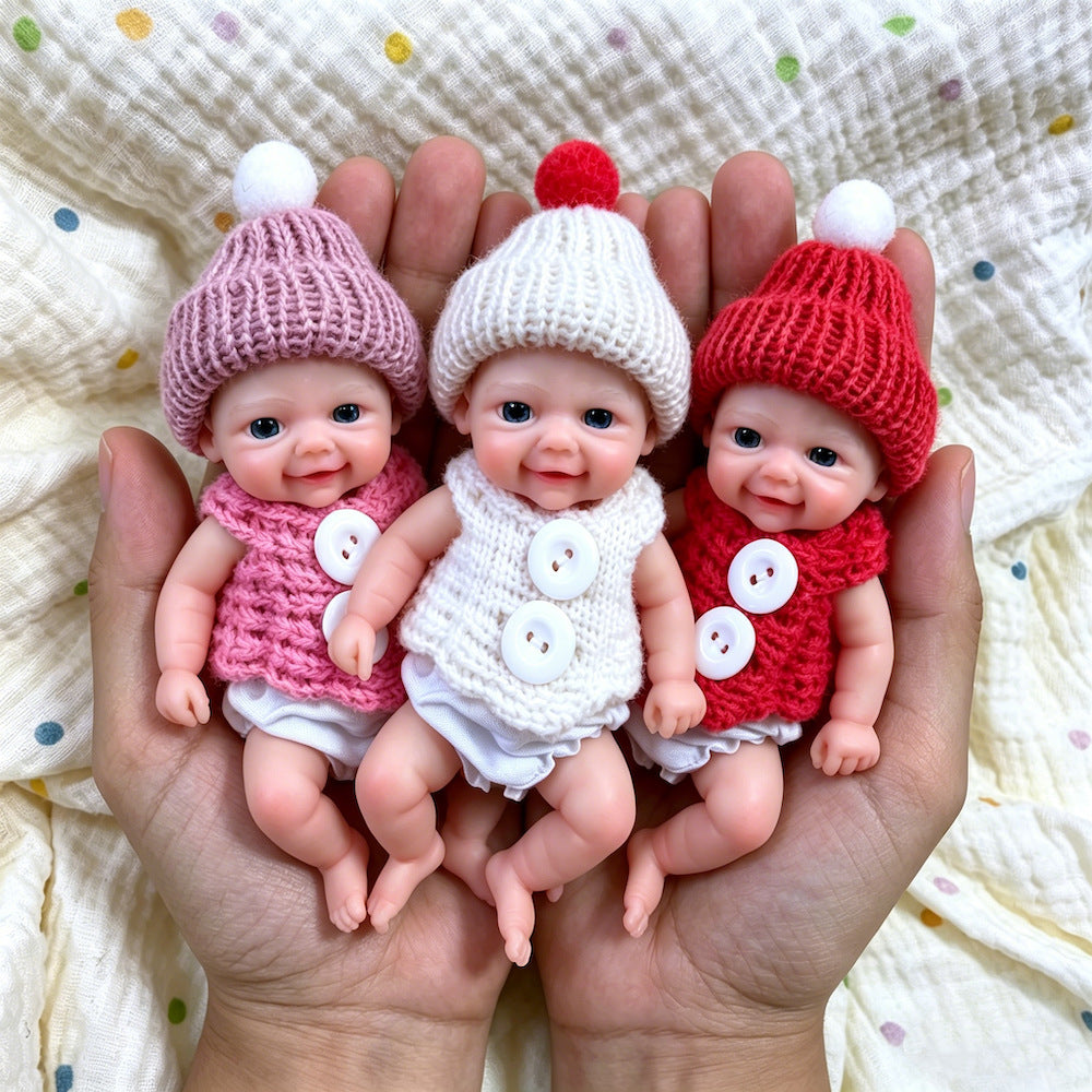 6 Inch Open Eyes Full Silicone Mini Vivienne Triplets Reborn Dolls