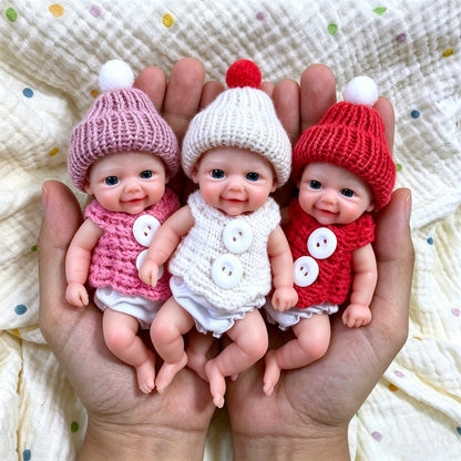 6 Inch Open Eyes Full Silicone Mini Vivienne Triplets Reborn Dolls