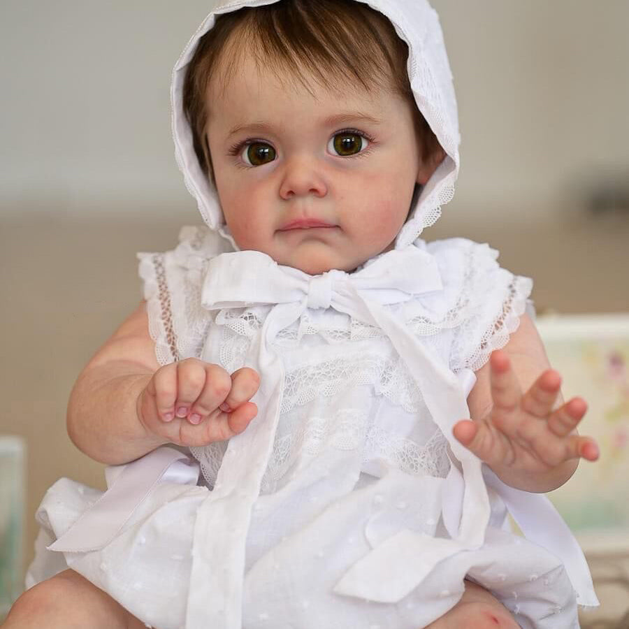 Poupée Reborn Sabina de 24 pouces avec les yeux ouverts et les cheveux courts - Maggie