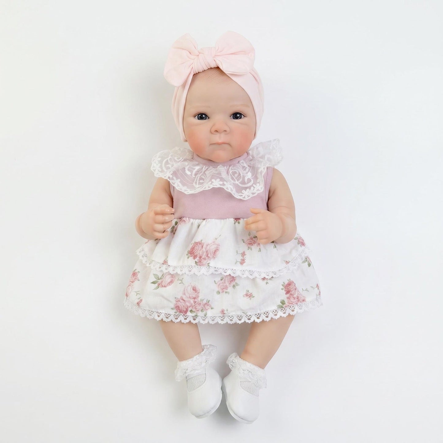 18 Inches Lifelike Blue Eyes Bettie Reborn Dolls Girl In Floral Dress
