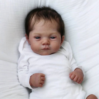 Bébé Reborn tout doux cheveux courts yeux ouverts 50cm Lily