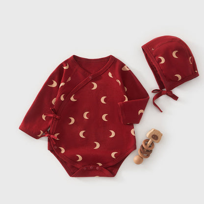 Moon Printed romper and Hat 2-Piece Set for 18-22 Inches Reborn Dolls