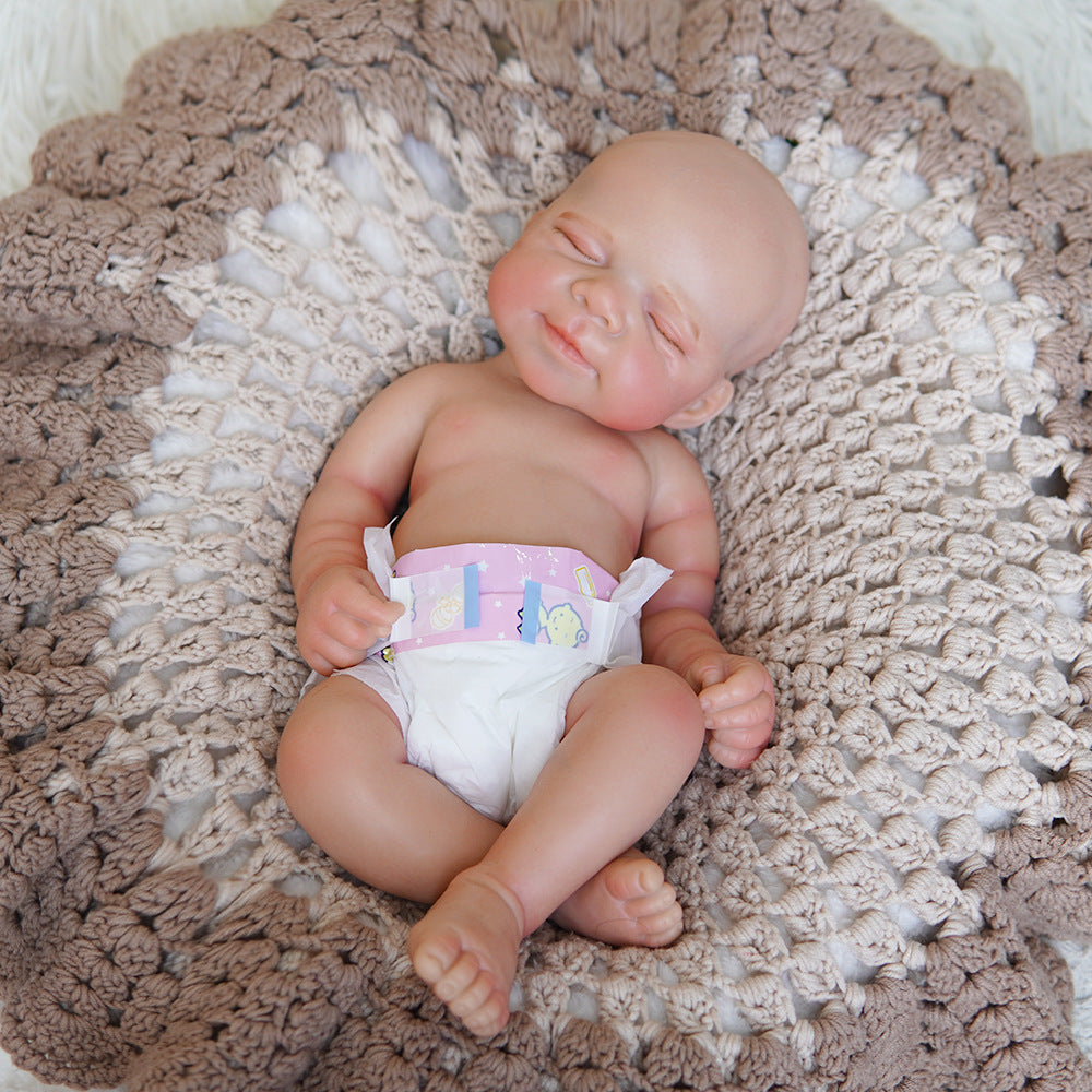18 Inches Realistic Full Silicone Pascale Reborn Doll Girl in White Bathrobe