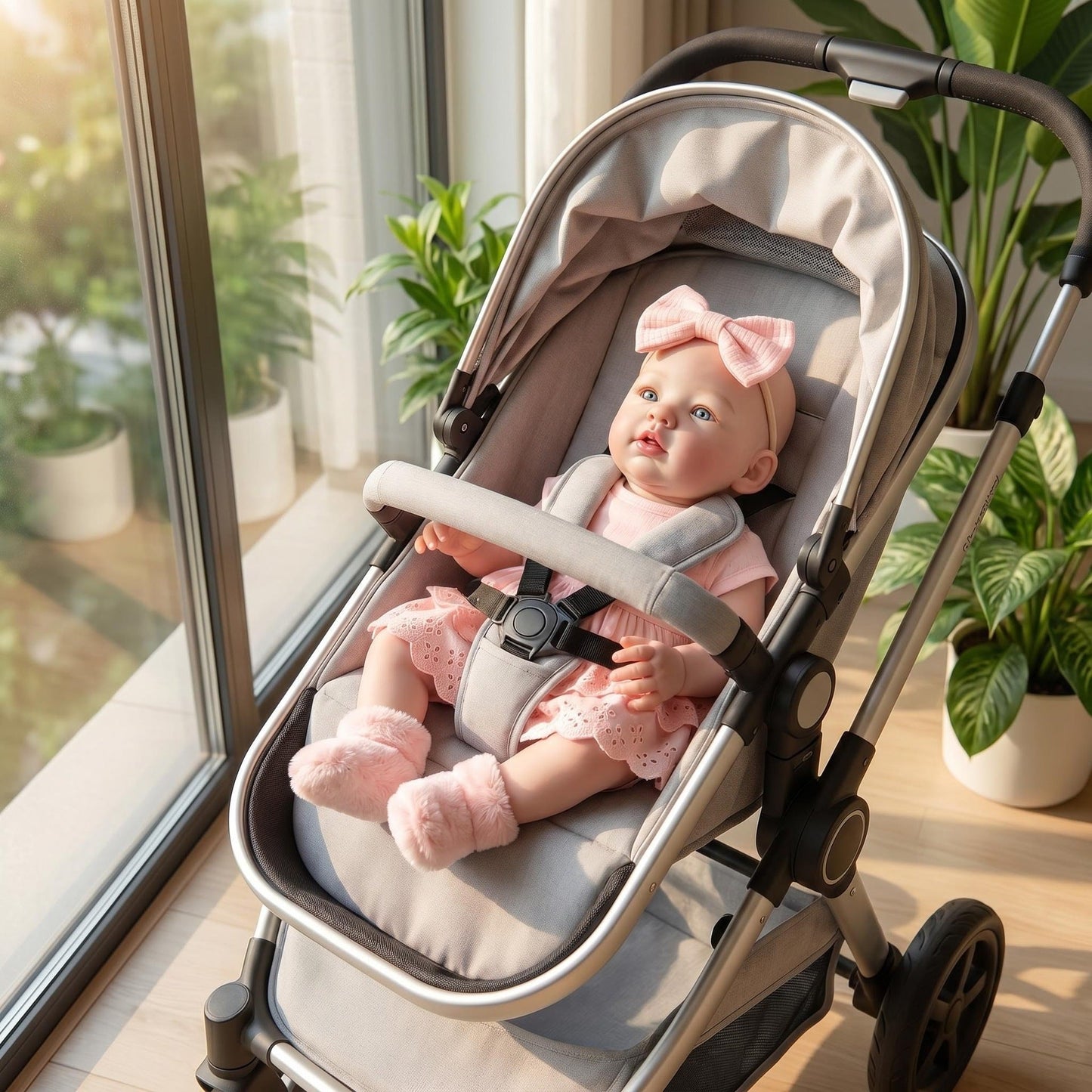 Bébé reborn Abigail de 48 cm (19 pouces) en robe rose