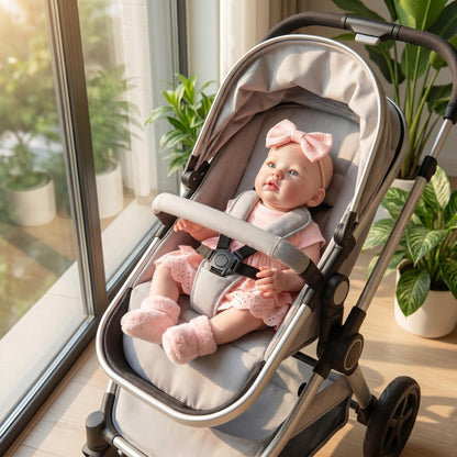 Bébé reborn Abigail de 48 cm (19 pouces) en robe rose