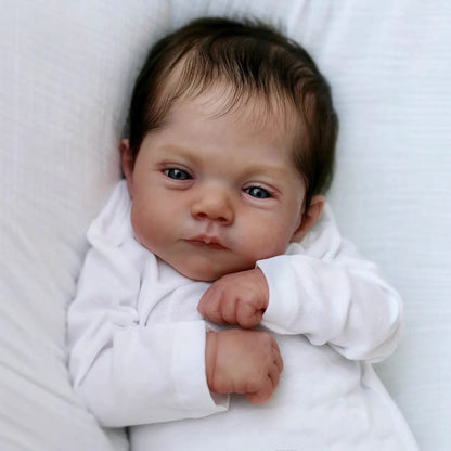 Bébé Reborn tout doux cheveux courts yeux ouverts 50cm Lily