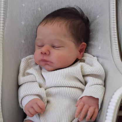 Poupées Reborn violettes endormies de 20 pouces/50Cm avec cheveux courts-Marley