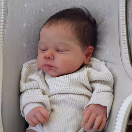 Poupées Reborn violettes endormies de 20 pouces/50Cm avec cheveux courts-Marley