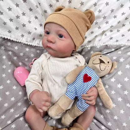 50cm Realistic Blue Eyes Vinyl Body Reborn Baby Doll-Levi