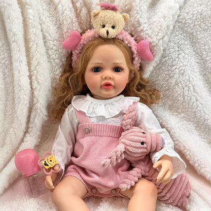 Poupées Mamie Reborn de 22 pouces pour filles aux cheveux blonds