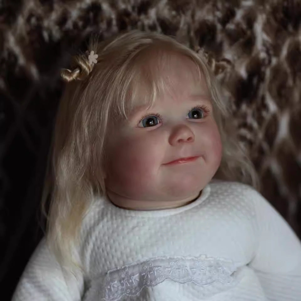 Leila 24 pouces 60 cm yeux ouverts cheveux blonds Poupée Reborn-June Awake