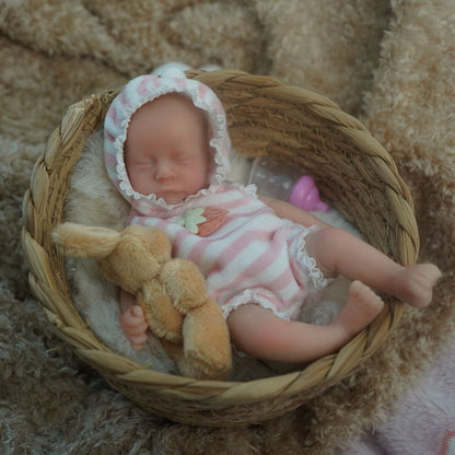 Mini poupée reborn de 6 pouces aux yeux fermés garçon/fille-levi