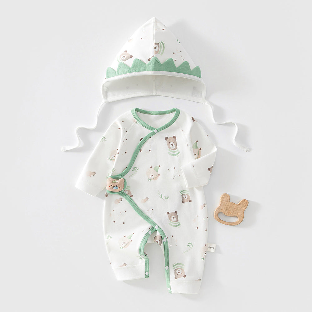 Ensemble 2 pièces comprenant un body imprimé et un chapeau mignons pour poupées reborn de 45 à 55 cm (18 à 22 pouces)