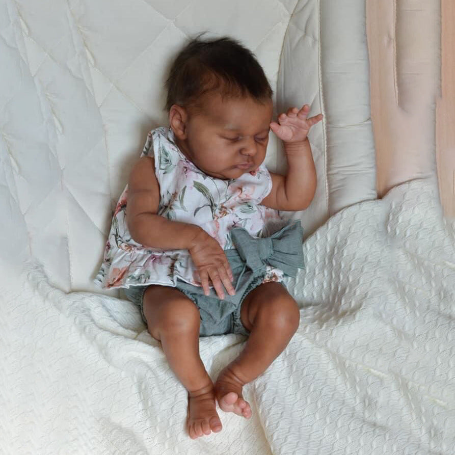 Poupées afro-américaines reborn Eileen Fermer les yeux de 20 pouces-Laura