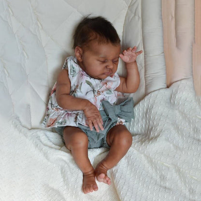 Poupées afro-américaines reborn Eileen Fermer les yeux de 20 pouces-Laura