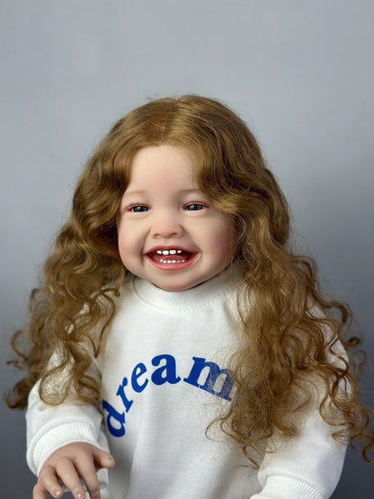 Poupée Reborn aux yeux ouverts et aux cheveux longs de 24 pouces pour filles - Mila