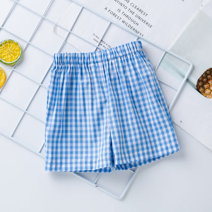 Ensemble 2 pièces short à carreaux brodé à manches courtes pour poupées de 56 à 61 cm 22 à 24 pouces