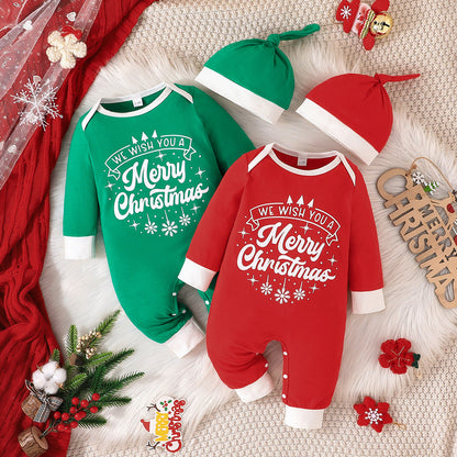 Ensemble 2 pièces barboteuse et chapeau de Noël pour poupées Reborn de 22 à 24 pouces