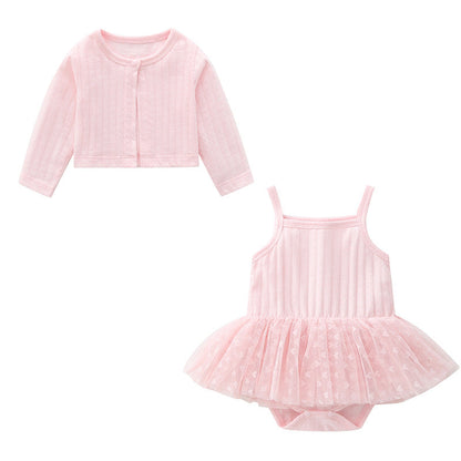 Ensemble deux pièces robe et veste à bretelles pour poupées de 56cm (22 pouces)