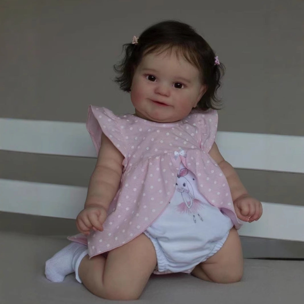 Poupées Reborn Carol Maddie 50cm/60cm yeux ouverts filles en robe rose