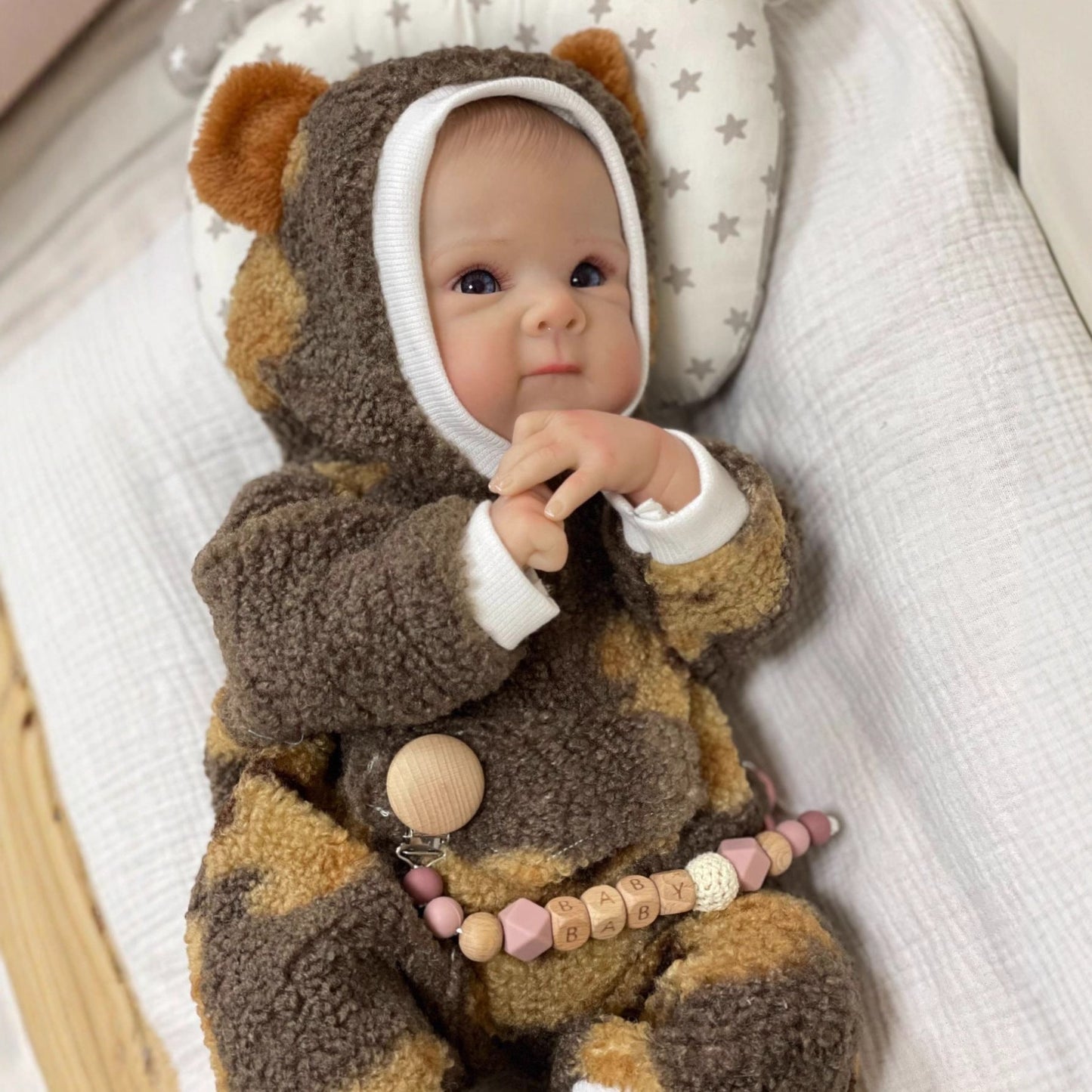 Bébé Reborn tout doux de 50cm yeux ouverts en peluche body-Bettie