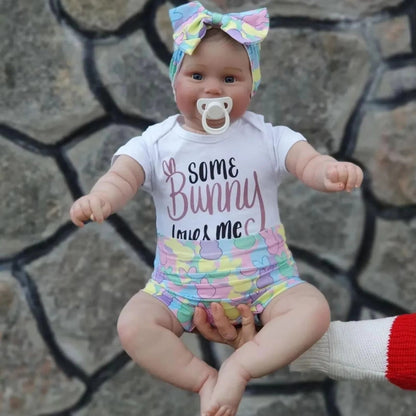 Poupée reborn Bertha Softy de 60 cm yeux ouverts - Maddie