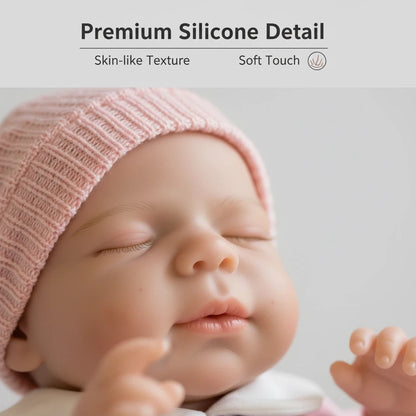 Poupée reborn Pascale en silicone 30cm bouche ouvrante vêtue de vêtements roses