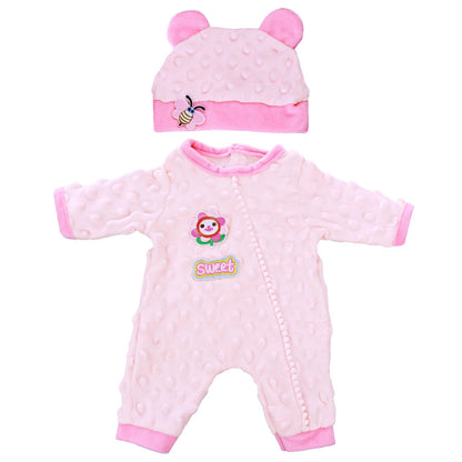 Ensemble 2 pièces avec chapeau et barboteuse mignons pour poupées Reborn de 17 à 18 pouces