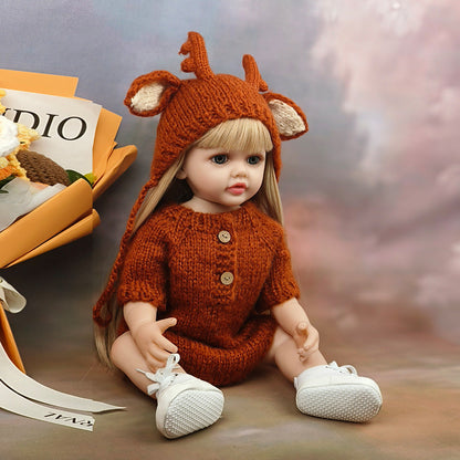 Poupée Reborn aux cheveux longs et aux yeux ouverts de 22 pouces pour filles - Betty