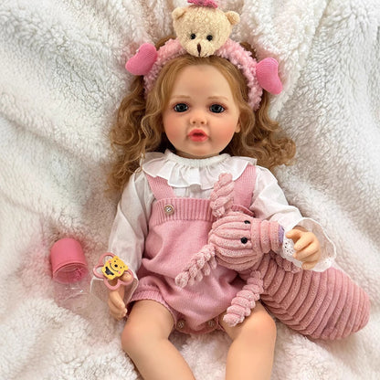 Poupées Mamie Reborn de 22 pouces pour filles aux cheveux blonds