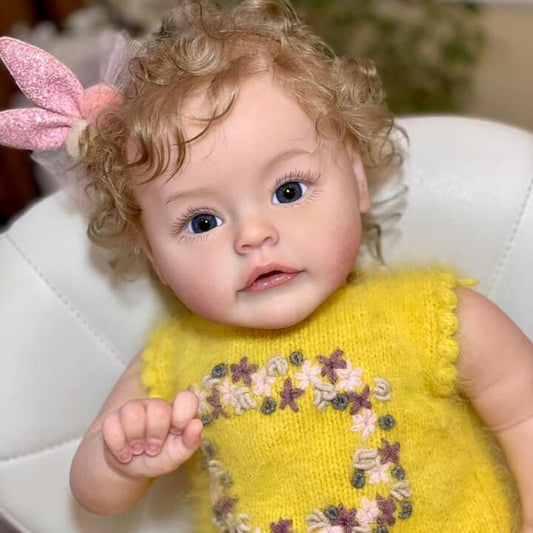 Poupée Reborn Julia de 24 pouces avec les yeux ouverts et les cheveux blonds - Suesue