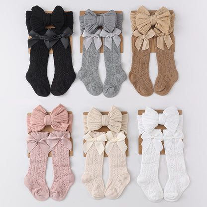 Bow Headband and Socks 2-piece Set for 17-24 Inches Dolls