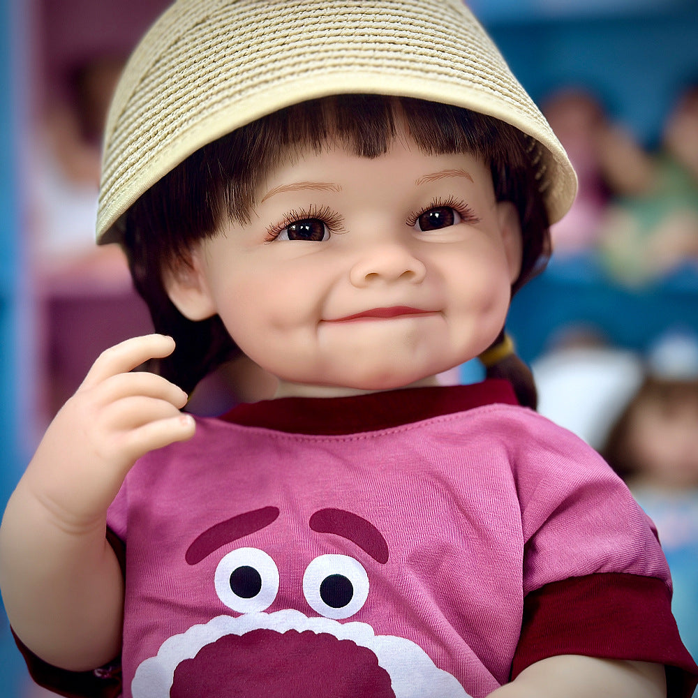 Poupée Reborn de 22 pouces aux longs cheveux bruns - Raya