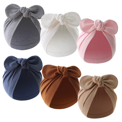 Chapeau de pull noué bandana pour bébé de couleur unie