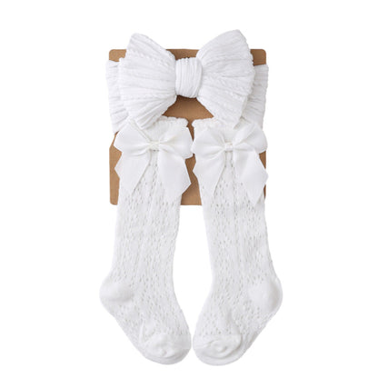Bow Headband and Socks 2-piece Set for 17-24 Inches Dolls