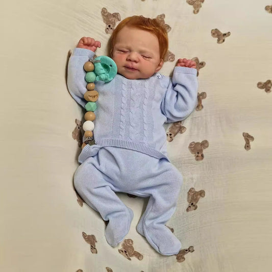 Poupée Reborn réaliste aux yeux fermés de 19 pouces avec cheveux blonds-Pascale