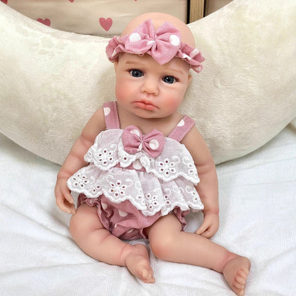 30cm Lifelike Open Eyes Silicone Reborn Doll Girl-Loulou