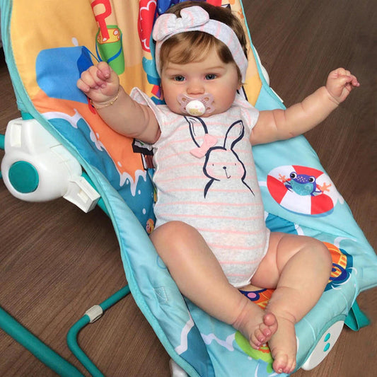 Poupées Lynn Reborn de 20 pouces pour filles aux cheveux bruns-Maddie