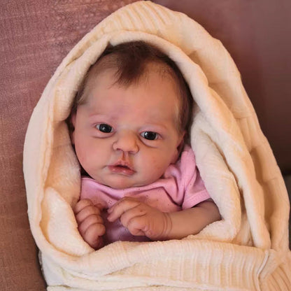 Poupées Verna Reborn de 19 pouces avec les yeux ouverts et les cheveux courts-Evi