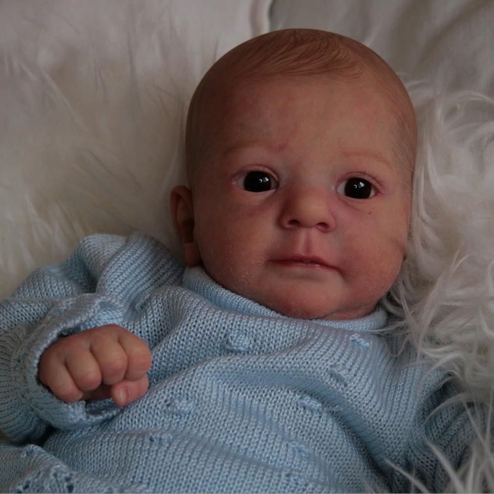 Poupées Felicia Reborn de 19 pouces avec cheveux peints et yeux bleus