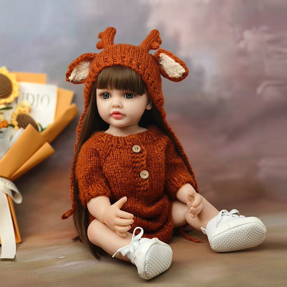 Poupée Reborn aux cheveux longs et aux yeux ouverts de 22 pouces pour filles - Betty