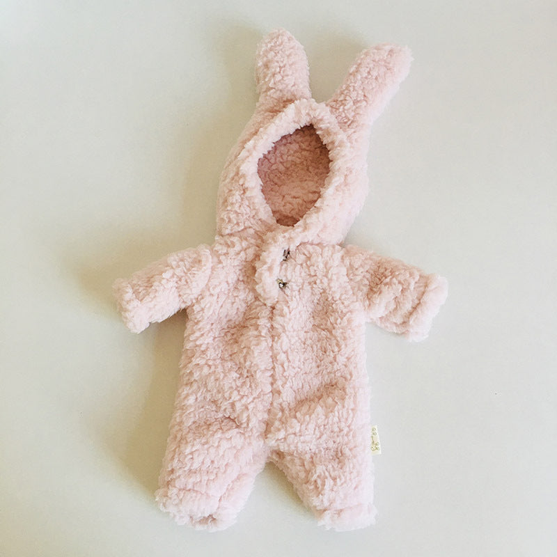 Vêtements en peluche avec oreilles de lapin mignons pour poupée reborn de 12 pouces